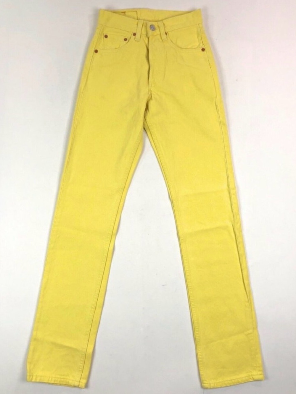 Levis 501 For Women 24x32 Straight Leg Yellow Jeans Button Fly Vintage USA Made